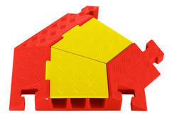 Checkers Safety CPT3X225-R-Y/O Yellow Lid/Orange Base Polyurethane 45 Degree Right Turn - Each