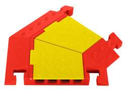 Checkers Safety CPT4X125-R-Y/O Yellow Lid/Orange Base Polyurethane 45 Degree Right Turn - Each