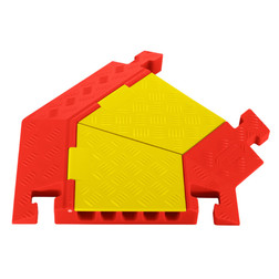 Checkers Safety CPT5X125-R-Y/O Yellow Lid/Orange Base Polyurethane 45 Degree Right Turn - Each