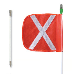 Checkers Safety General Purpose 10 FT Lighted Warning Whip Flag Pole, 16 Inch Orange Flag (FS10XL-16-SPQDO)