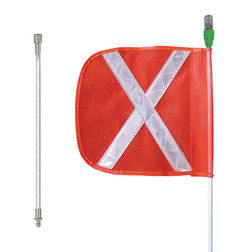 Checkers Safety FS12XL-16-O 16 x 16 in Orange General Purpose Non-Lighted Warning Whip - Each