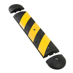 Justrite GNRS2431YB Recycled Rubber Black/Yellow Alley Bump Speed Bump - Each