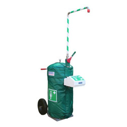 Hughes H40K45G-1H 1/2 in NPT Coupling White Self-Contained Freeze Protected Safety Shower with Mobile Eye/Face Wash - Each