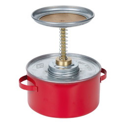 Justrite P701 Red 24 gauge Galvanized Steel Dasher Screen Safety Plunger Can - Each