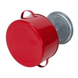 Justrite P701 Red 24 gauge Galvanized Steel Dasher Screen Safety Plunger Can - Each