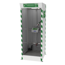 Hughes SD31K45G-PUMP 1 in Male White Covered ABS Eye and Face Wash Sump Pump Emergency Cubicle Shower - Each
