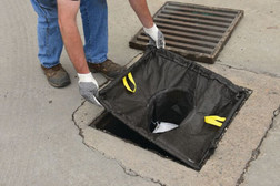 Justrite T8713 Black PVC Coated Fabric Inlet Insert StormNEST Catch Basin Filter without Frame - Each