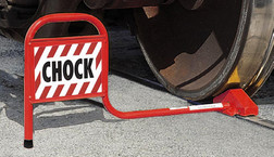 Aldon Whack 'Em Single Railroad Wheel Chock with Flag for Flush Rail (4011-33)
