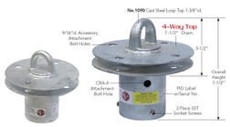 Super Anchor Safety 1054-G CRA-4 HLL 7-1/2 in 4-Way Top Field Weld Riser - 1/Pack
