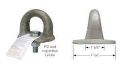 Super Anchor Safety 1093-GB 5/8 x 3/4 in 2 in ID x 4 in OD Bolt-Thru Loop Top - Each