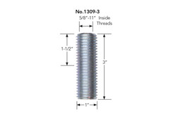 Super Anchor Safety 1309-3 Zinc Plated Steel 1 in Dia x 3 in L Adjustable Receiver Bolt - Each