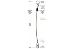 Super Anchor Safety 1332-3 Hot Dipped Galvanized Steel 340 lb Wire Rope Lanyard - Each