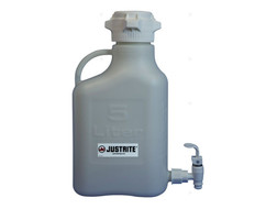 Justrite 12914 High Density Polyethylene Ergonomic Design Carboy with Spigot - Each