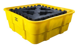 Justrite 1683 Yellow High Density Polyethylene IBC Containment Unit - Each