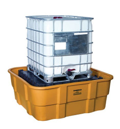 Justrite 1683 Yellow High Density Polyethylene IBC Containment Unit - Each