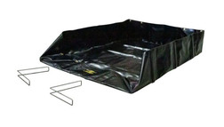Justrite 28065 Black PVC Coated Fabric QuickBerm Spill Containment Berm with Angle Bracket - Each