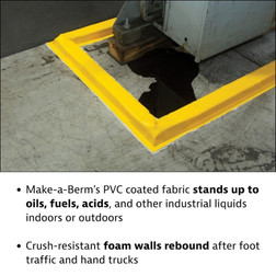 Justrite Make-A-Berm 28480 Rectangular Open Cell Urethane Vented Corner - 2/Box
