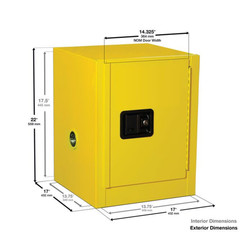 Justrite 890402 Blue 18 gauge Steel Corrosives/Acids Safety Cabinet - Each