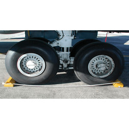 Justrite AC6856-LR Yellow Polyurethane Aviation Wheel Chock - Each