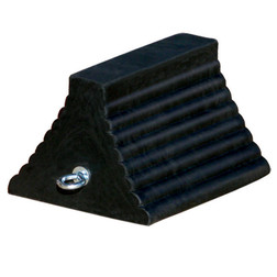 Justrite RC815 Black Rubber General Purpose Ribbed Pyramid Design Wheel Chock