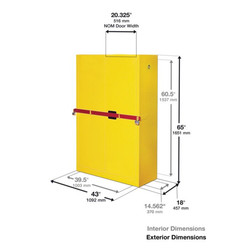 Justrite SC29884B 45 gal Self-Close High Security Corrosives/Acids Safety Cabinet with Steel Bar - Each