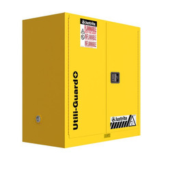 Justrite U893020 Yellow 18 gauge Steel Utili-Guard+ Flammable Cabinet - Each