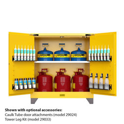 Justrite U893020 Yellow 18 gauge Steel Utili-Guard+ Flammable Cabinet - Each