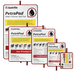 Justrite 83982 White Vinyl PetroPad Absorbent Pad with Smart Polymer Liner
