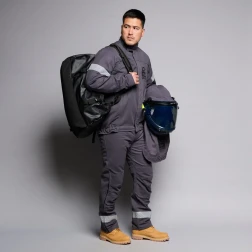 OEL 75 Cal Jacket and Bib Arc Flash Kit with Lift Front Hood, Black Series GORE-TEX (AFW75LF-FL-BSJB-GTX)
