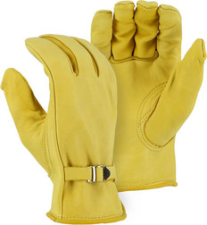 Majestic Glove 1509 Cowhide Leather Full Grain Driver's Gloves with Wrist Strap, Multiple Sizes Available