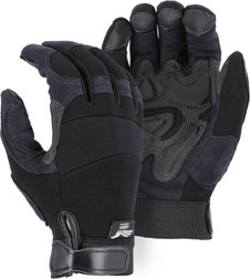 Majestic Glove 2139BK Armor Skin Synthetic Leather with PVC Patches Double Palm Mechanics Gloves, Multiple Sizes Available