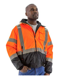 Majestic Glove 75-1311 Polyester Waterproof Bomber Jacket with Hood - Each