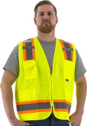 Majestic Glove 75-3221 100% Polyester Solid Back Surveyors Vest, Multiple Sizes and Colors Available