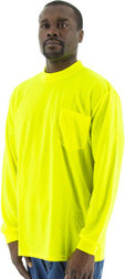 Majestic Glove 75-5045 100% Bird's Eye Mesh Polyester Site Safety Moisture Wicking Non-ANSI Long Sleeves T-Shirt - front