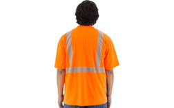 Majestic Glove 75-5215 100% Bird's Eye Mesh Polyester Reflective Chainsaw Moisture Wicking Short Sleeves T-Shirt - Orange back
