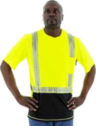 Majestic Glove 75-5217 Polyester Reflective Chainsaw Moisture Wicking Short Sleeves Shirt - yellow front