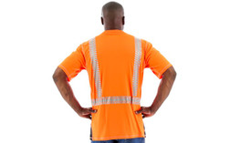 Majestic Glove 75-5217 Polyester Reflective Chainsaw Moisture Wicking Short Sleeves Shirt - orange back
