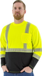 Majestic Glove 75-5257 100% Bird's Eye Mesh Polyester Reflective Chainsaw Moisture Wicking Long Sleeves Shirt - yellow front