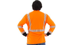 Majestic Glove 75-5257 100% Bird's Eye Mesh Polyester Reflective Chainsaw Moisture Wicking Long Sleeves Shirt - orange back