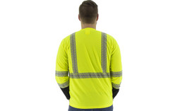 Majestic Glove 75-5257 100% Bird's Eye Mesh Polyester Reflective Chainsaw Moisture Wicking Long Sleeves Shirt - yellow back
