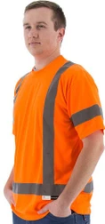 Majestic Glove 75-5304 100% Bird's Eye Mesh Polyester Premium Moisture Wicking Short Sleeves T-Shirt, Orange