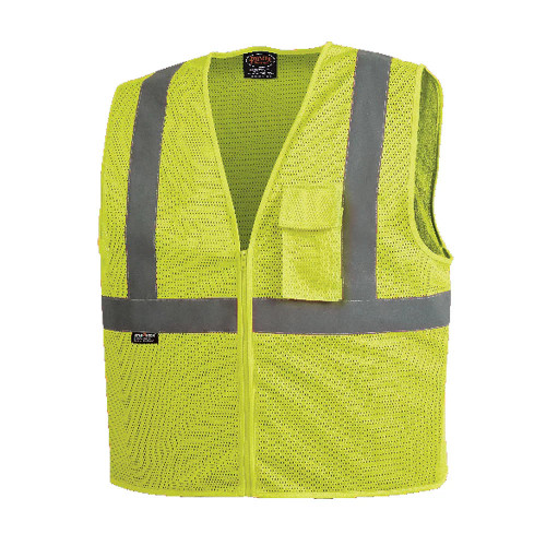 SureWerx Pioneer® Tricot Polyester Mesh Zip-Up Safety Vest, Multiple Sizes and Colors Available