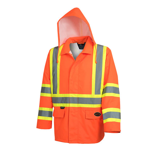 SureWerx Pioneer® 300 Denier Oxford Polyester Safety Waterproof Rainwear Jacket, Multiple Sizes and Colors Available