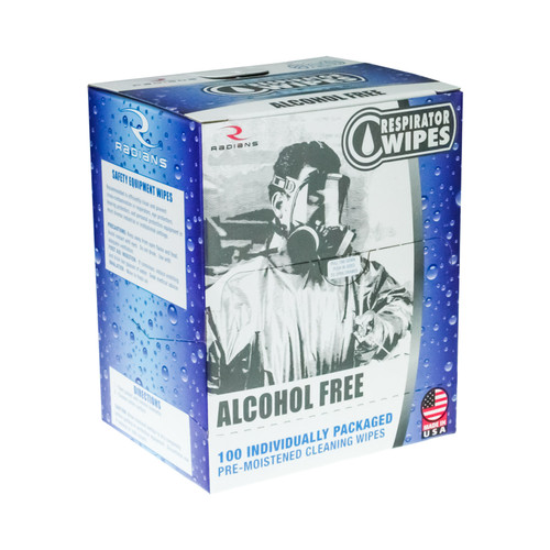 Radians RWAF-100 Alcohol Free Respirator Wipes
