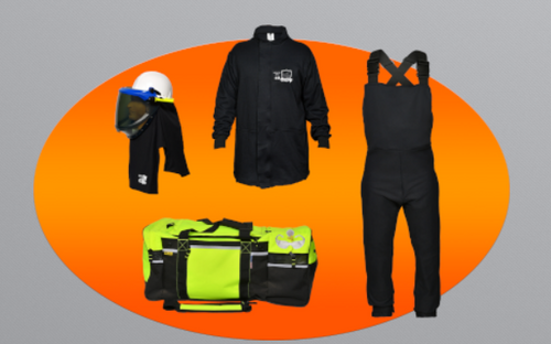 Arc Rated Safety JBSL0540HZ 40 Cal Ultra Comfort Safety Clothing Kit, Jacket, Bib, Helmet with Light - Each