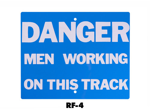 Nolan Signal Flag "Danger Men Working On This Track" Retro-Reflective, Blue: RF-4