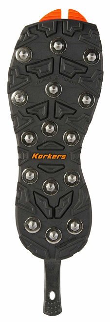 Korkers Triple Threat Sharp Steel Spike Sole, Unisex, Black/Orange