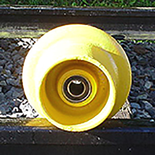 TS-13 Rail Wheel, 5" Diameter x 1" inner diameter with bearings