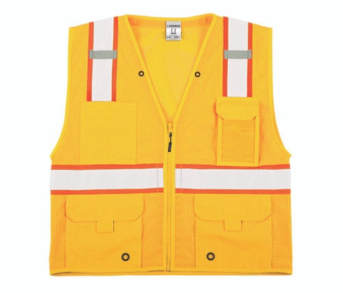 Kishigo EV Series B106 6 Pockets Enhanced Visibility Multi Pocket Mesh Vest, Multiple Sizes Available