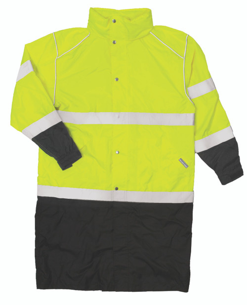 Kishigo Premium Brilliant Series RWJ108 2 Pockets Long Rain Coat, Multiple Sizes Available